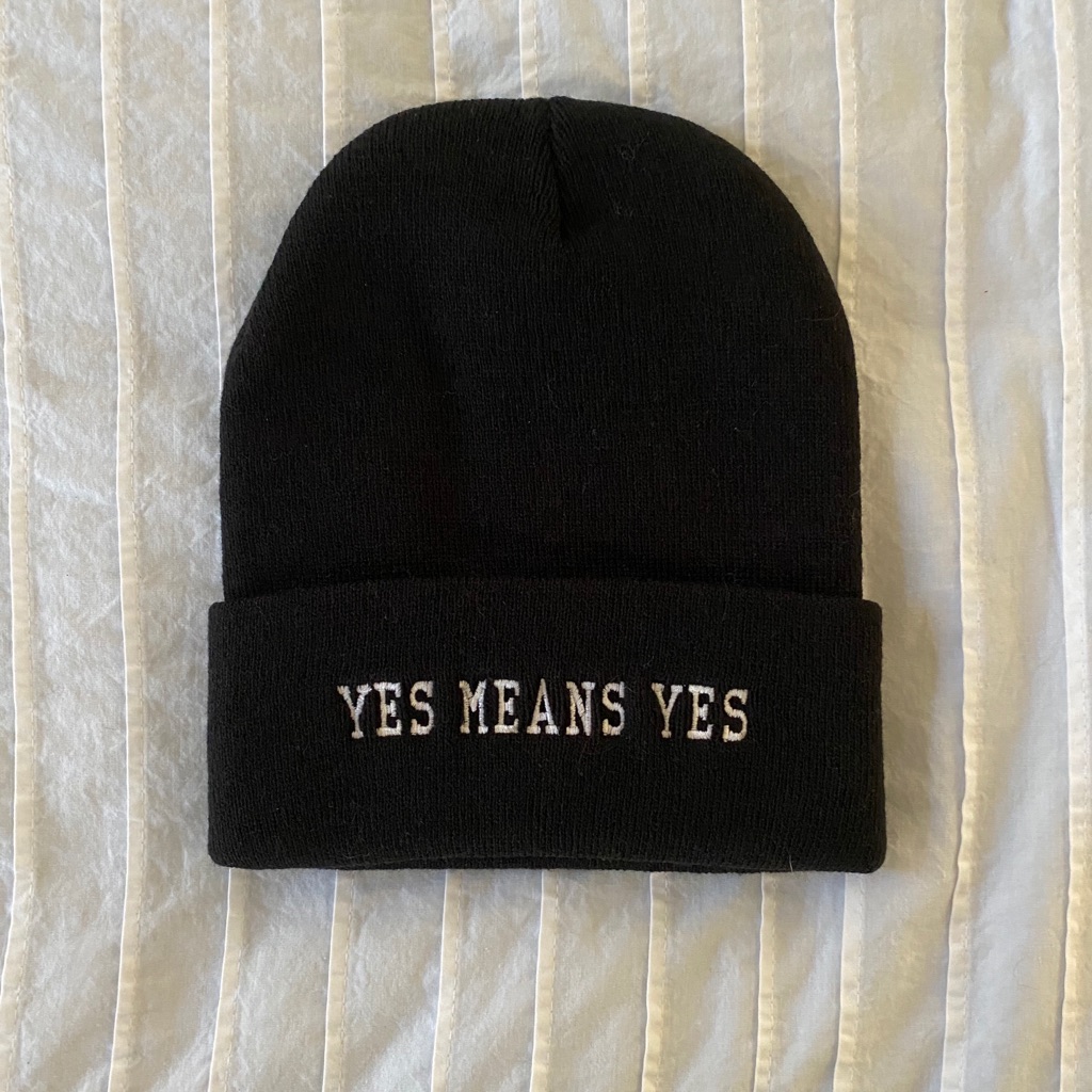 Yes Means Yes Black Beanie